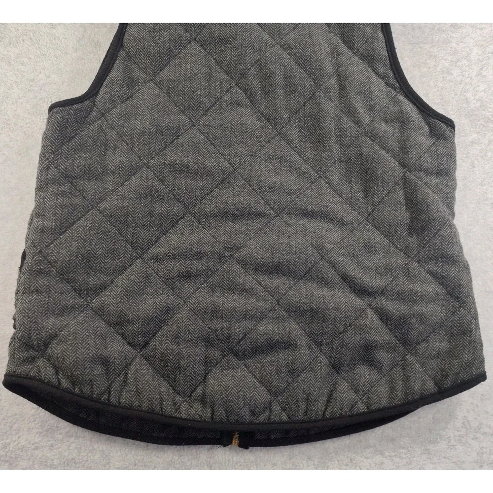 41 Hawthorn Vest Women Size L Black Quilted Herringbone Chevron Zip Front📏📸SEE